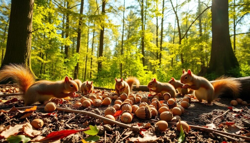 squirrels gathering nuts squirrels gathering nuts